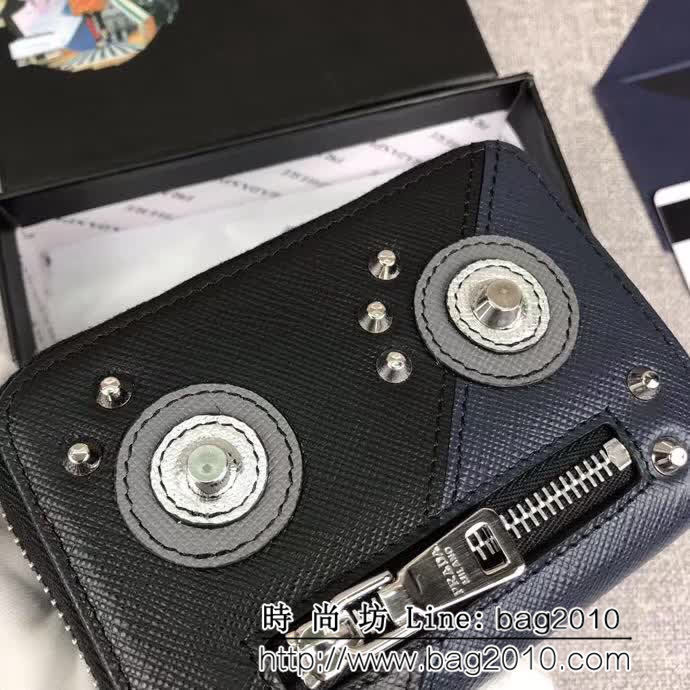 PRADA普拉達 專櫃最新款 限量版 男士拉鏈卡包 2MM359 DD1089